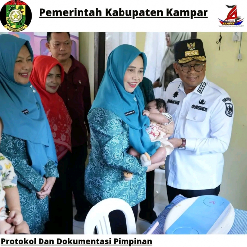 Pj Bupati Kampar Dampingi Pj Gubernur Riau Kunjungi Posyandu Melati di Kelurahan Langgini