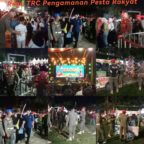 Satpol PP Kampar Tertibkan Pedagang dan Amankan Pembukaan Pesta Rakyat ke-76 di Bangkinang