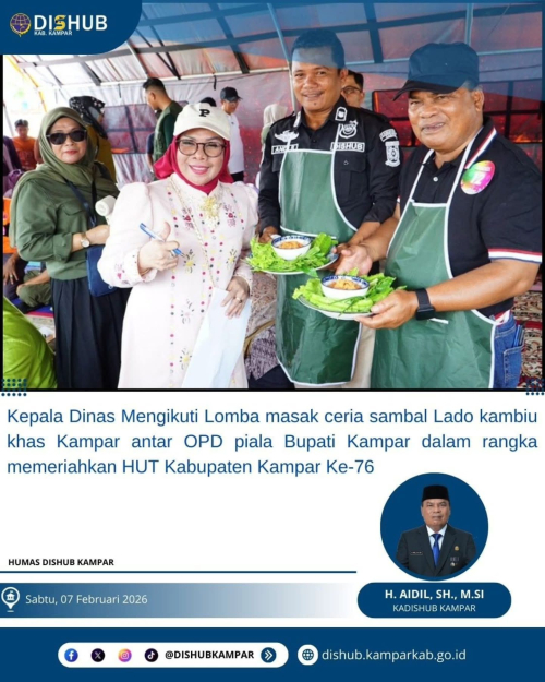 Semarak HUT ke-76, Kadishub Kampar Ikut Lomba Masak Sambal Lado Kambiu Antar OPD