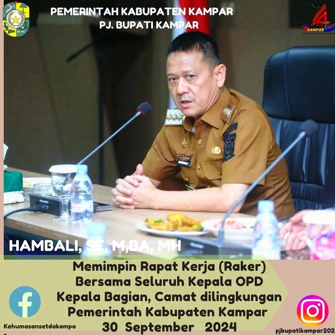 Penjabat Bupati Kampar Gelar Raker Bersama Seluruh OPD