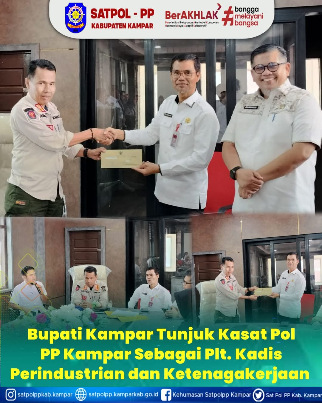 Dinilai Cekatan, Kasatpol-PP Arizon Diamanahkan Bupati Kampar Jabat Plt Kadisperinaker