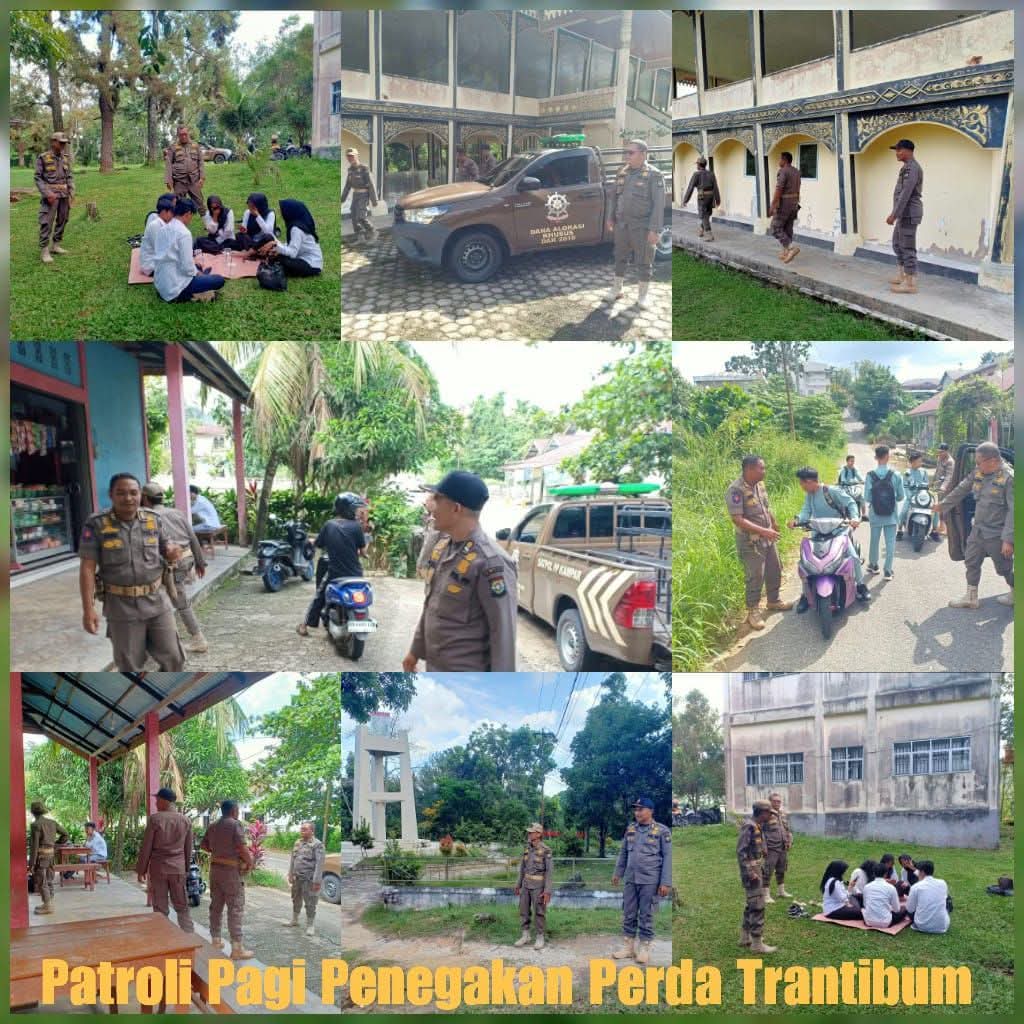 Satpol PP Kampar Patroli Penegakan Perda di Bangkinang Kota, Tegur Pelajar Berseragam yang Berkeliaran