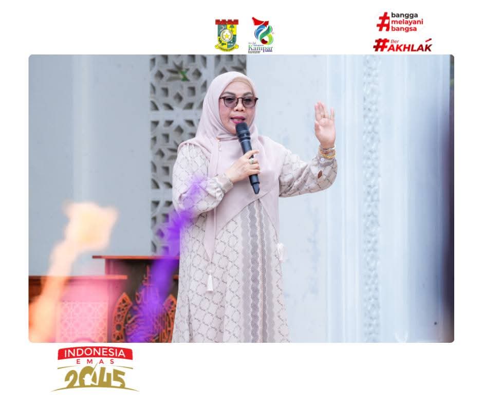 Wakil Bupati Kampar Hadiri Pawai Taaruf Santri TPA di Rumbio Jaya