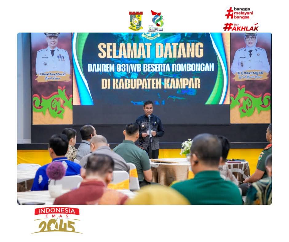 Bupati Kampar Tegaskan Pentingnya Sinergi TNI-Pemda Saat Sambut Danrem 031/WB