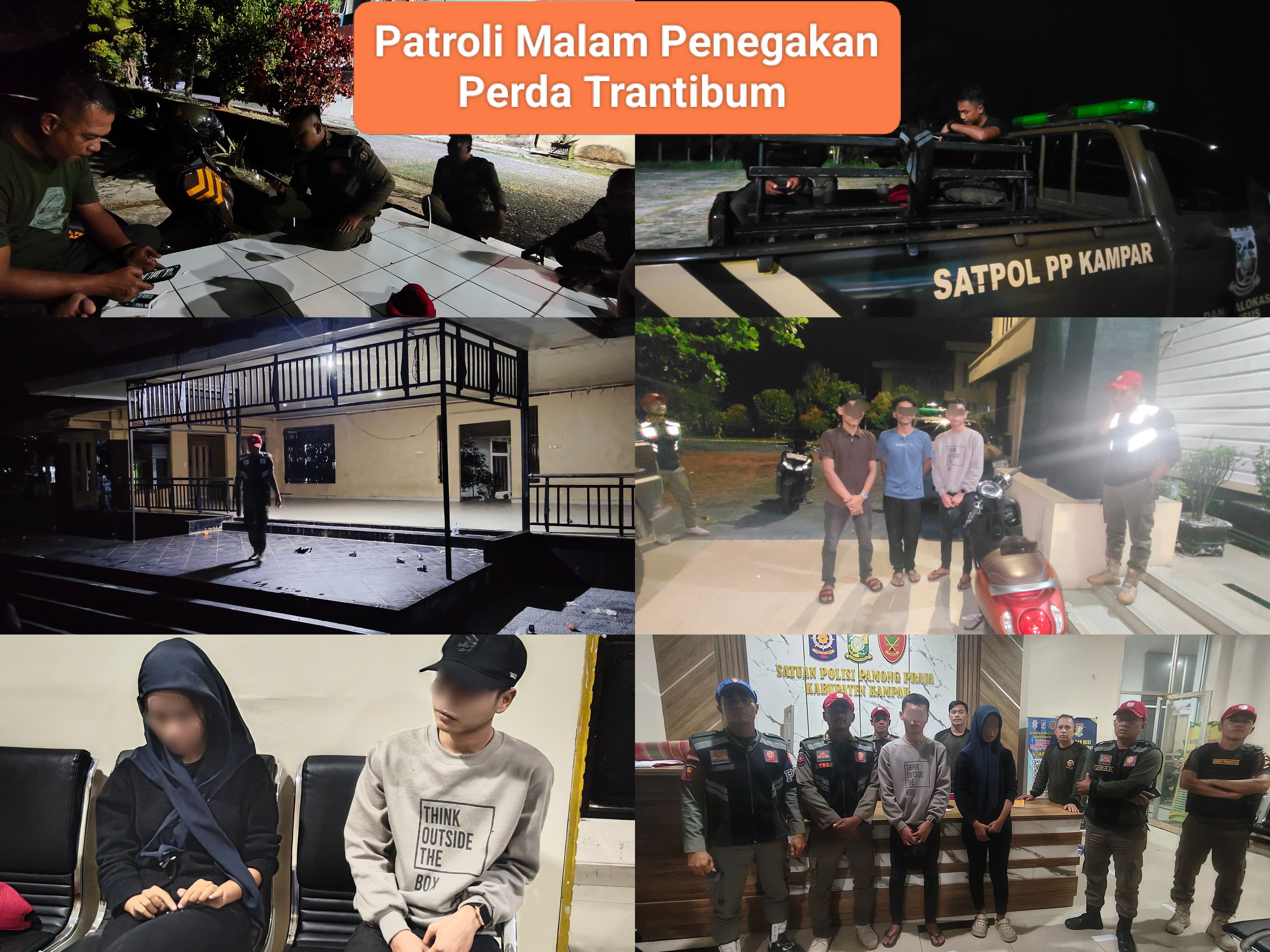 Satpol PP Kampar Amankan Pasangan Bukan Muhrim saat Patroli Malam di Bangkinang